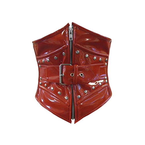 Red PVC Waspie Corset with Buckle